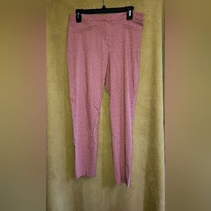 Elegant Coral Polka Dot Women's Cropped Pants